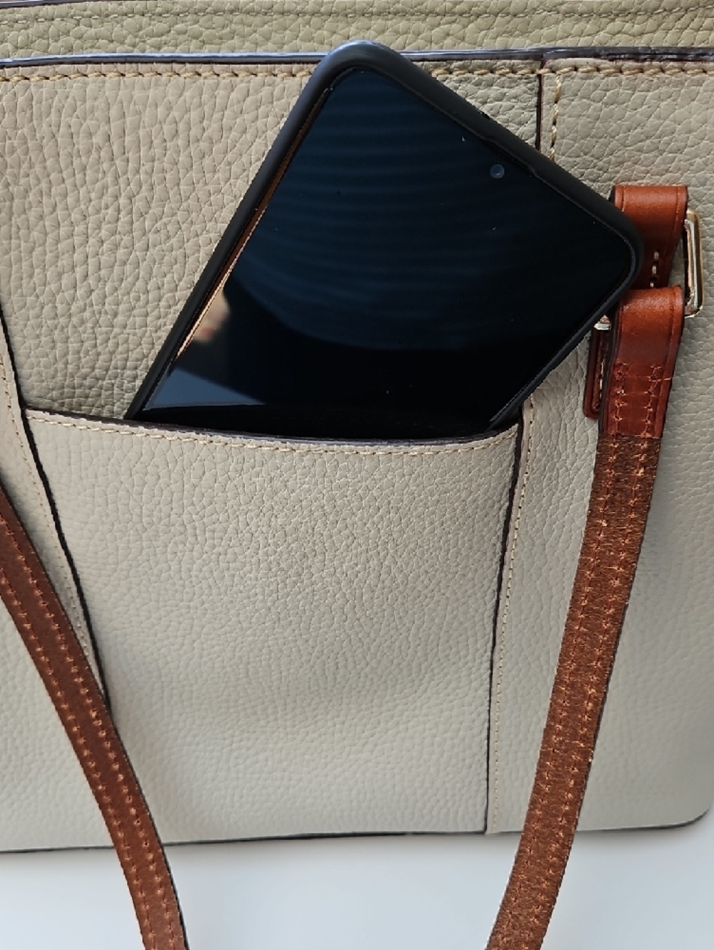 Dooney & Bourke Bone Pebble Leather Small Lexington Shoulder Bag - Picture 10 of 16
